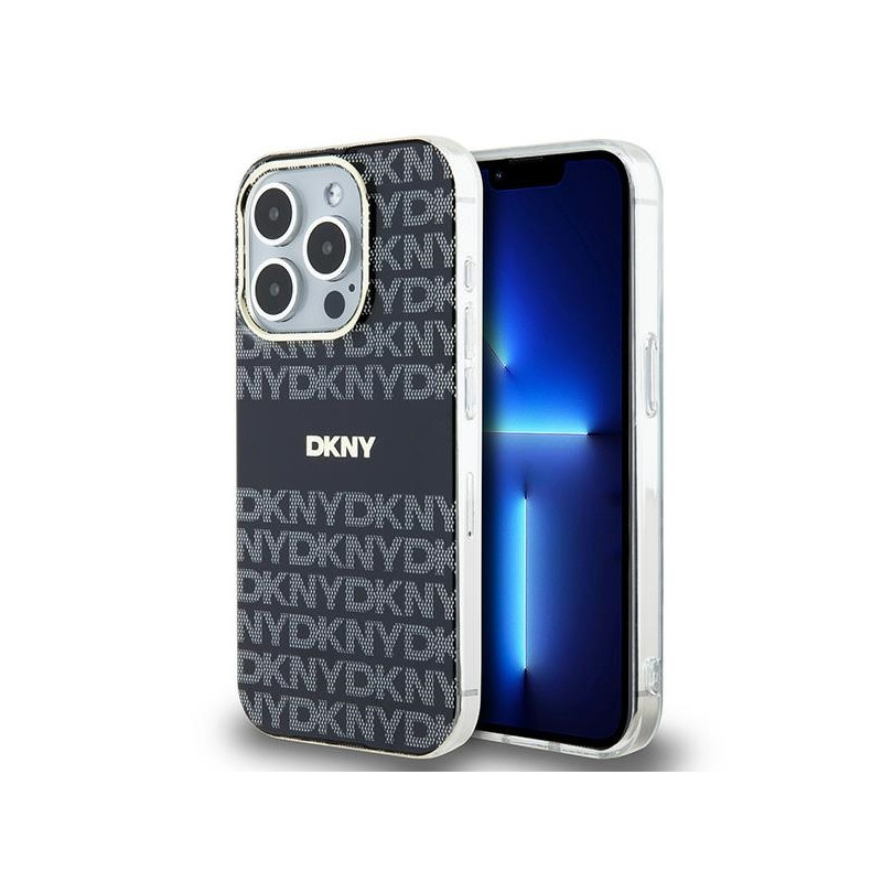 Etui DKNY IML Mono & Stripe MagSafe na iPhone 15 Pro - czarne Etui DKNY IML Mono & Stripe MagSafe na iPhone 15 Pro - czarne