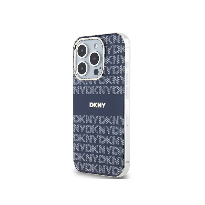 Etui DKNY IML Mono & Stripe MagSafe na iPhone 15 Pro Max - niebieskie