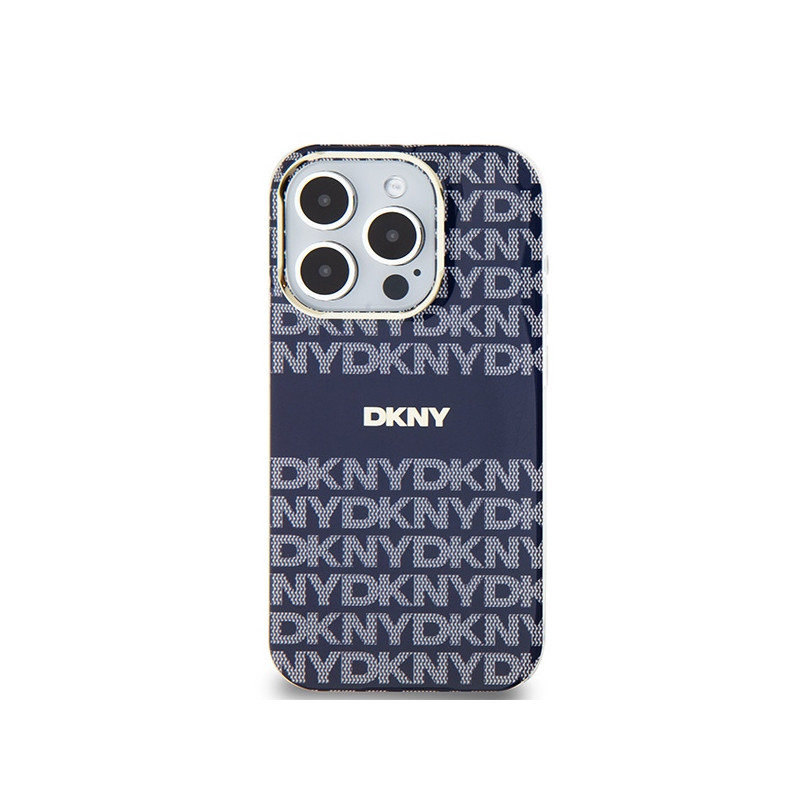 Etui DKNY IML Mono & Stripe MagSafe na iPhone 15 Pro Max - niebieskie