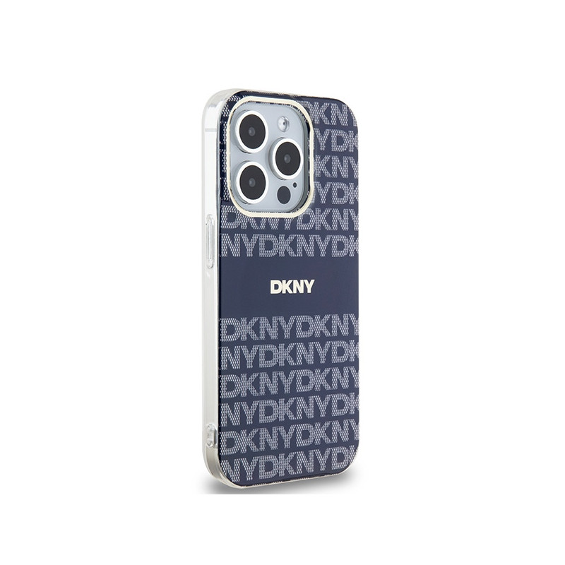 Etui DKNY IML Mono & Stripe MagSafe na iPhone 15 Pro Max - niebieskie