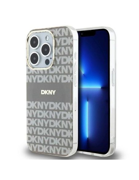 Etui DKNY IML Mono & Stripe MagSafe na iPhone 15 Pro Max - beżowe Etui DKNY IML Mono & Stripe MagSafe na iPhone 15 Pro Max - beżowe