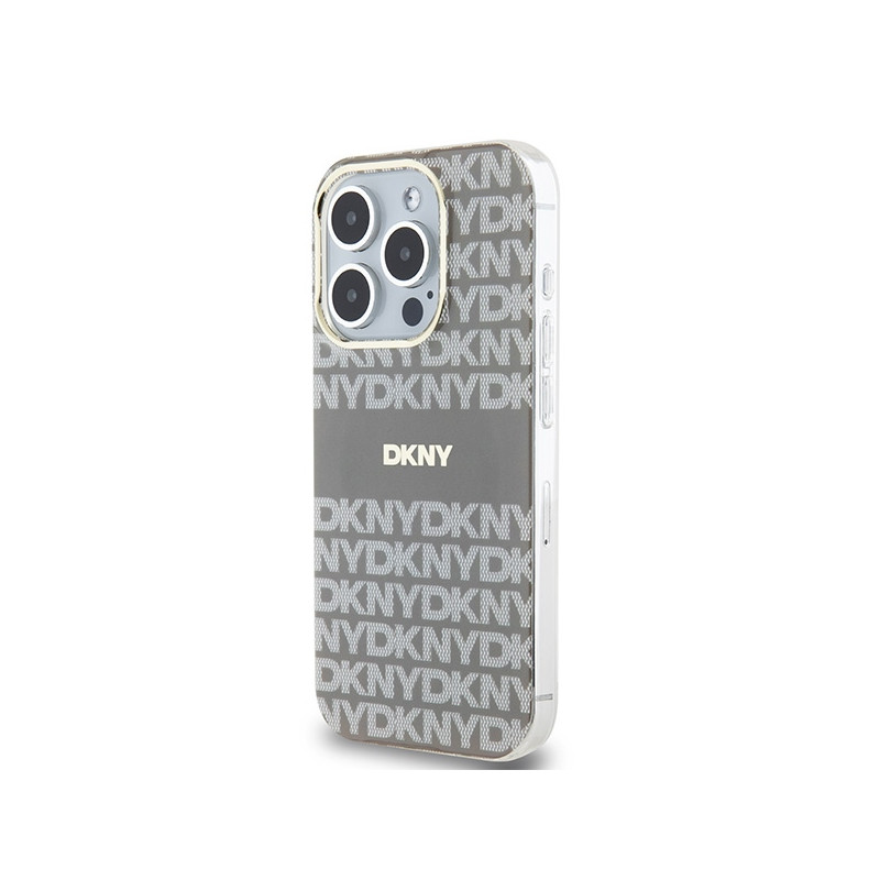 Etui DKNY IML Mono & Stripe MagSafe na iPhone 15 Pro Max - beżowe