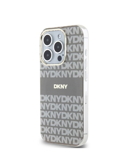 Etui DKNY IML Mono & Stripe MagSafe na iPhone 15 Pro Max - beżowe Etui DKNY IML Mono & Stripe MagSafe na iPhone 15 Pro Max - beżowe