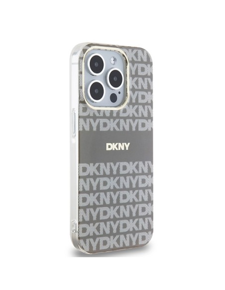 Etui DKNY IML Mono & Stripe MagSafe na iPhone 15 Pro Max - beżowe Etui DKNY IML Mono & Stripe MagSafe na iPhone 15 Pro Max - beżowe