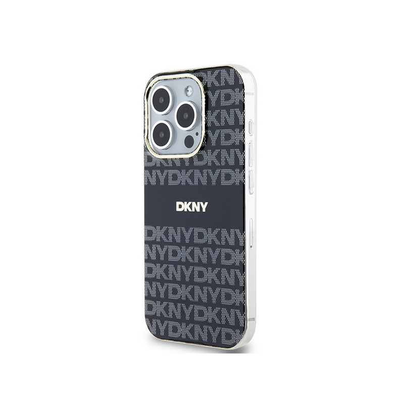 Etui DKNY IML Mono & Stripe MagSafe na iPhone 15 Pro Max - czarne