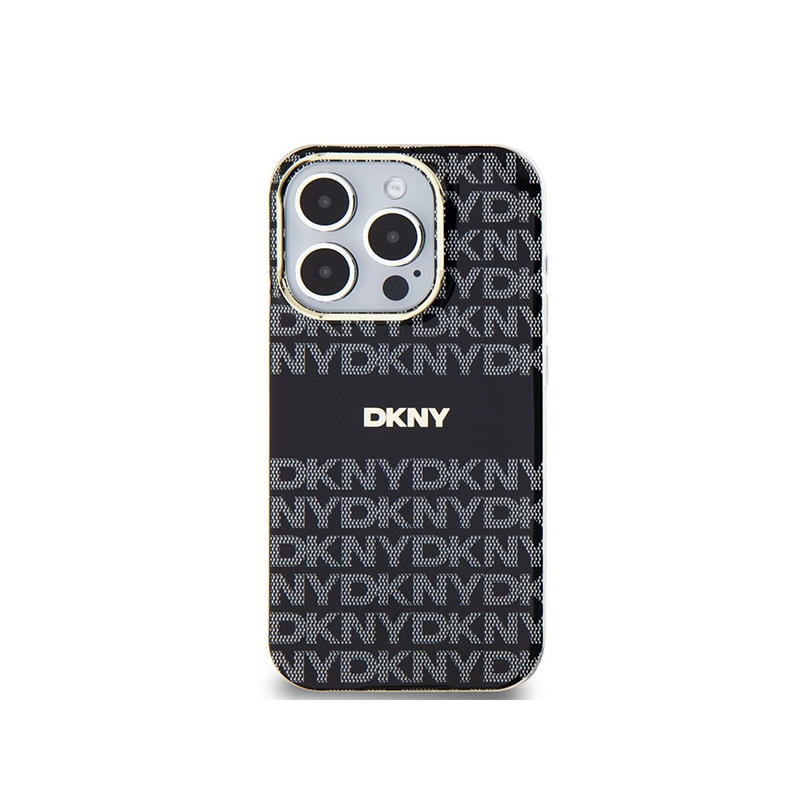 Etui DKNY IML Mono & Stripe MagSafe na iPhone 15 Pro Max - czarne