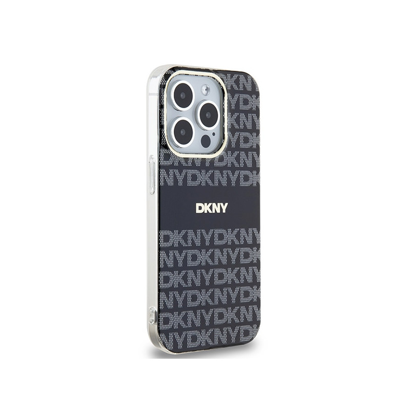 Etui DKNY IML Mono & Stripe MagSafe na iPhone 15 Pro Max - czarne