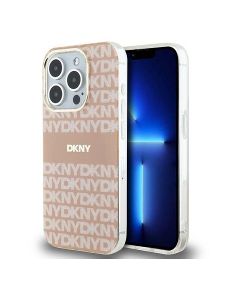 Etui DKNY IML Mono & Stripe MagSafe na iPhone 15 Pro Max - różowe Etui DKNY IML Mono & Stripe MagSafe na iPhone 15 Pro Max - różowe