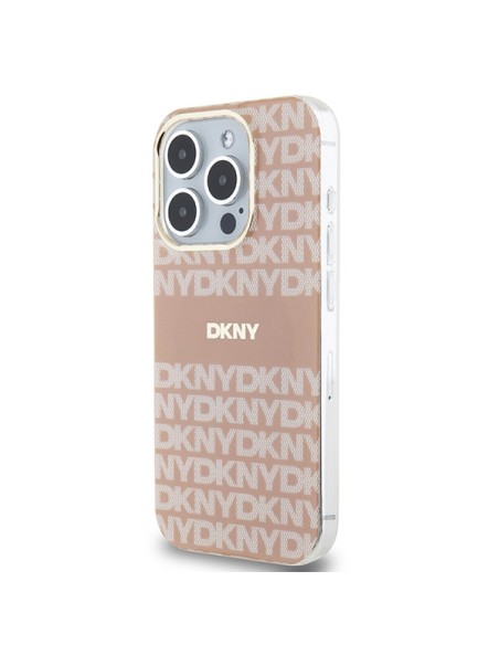 Etui DKNY IML Mono & Stripe MagSafe na iPhone 15 Pro Max - różowe Etui DKNY IML Mono & Stripe MagSafe na iPhone 15 Pro Max - różowe
