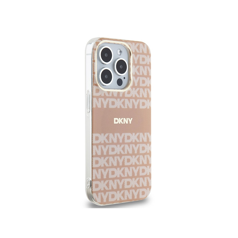 Etui DKNY IML Mono & Stripe MagSafe na iPhone 15 Pro Max - różowe