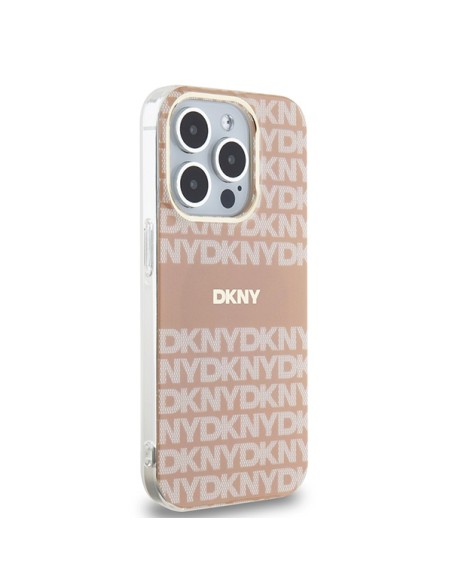 Etui DKNY IML Mono & Stripe MagSafe na iPhone 15 Pro Max - różowe Etui DKNY IML Mono & Stripe MagSafe na iPhone 15 Pro Max - różowe