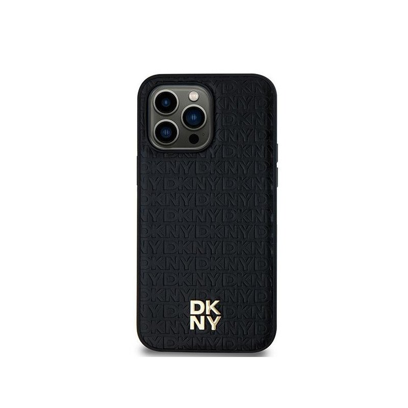 Etui DKNY Leather Pattern Metal Logo MagSafe na Samsung Galaxy S24 - czarne
