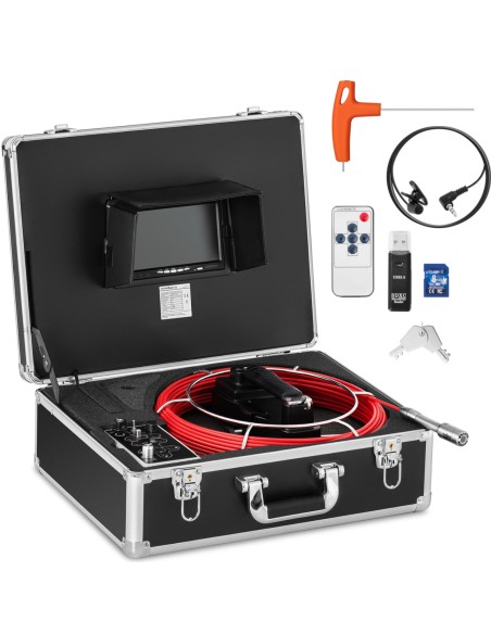 Endoskopinė diagnostinė apžiūros kamera dėkle 12 LED TFT 7'' SD 30 m Endoskopinė diagnostinė apžiūros kamera dėkle 12 LED TFT 7'' SD 30 m