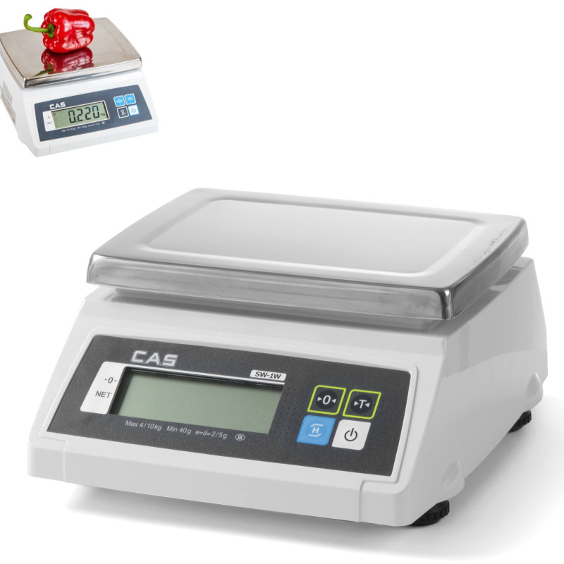 
Vandeniui atsparios kontrolinės svarstyklės, sertifikuotos iki 10kg / 5g - CAS 580370
