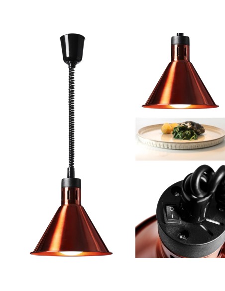 Šildymo lempa infraraudonųjų spindulių indams IR pakabinamas varinis sk. 27cm 250W