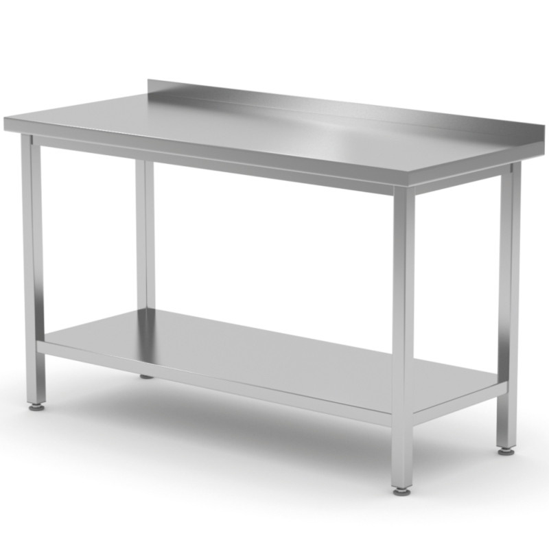 Sieninis maitinimo stalas su briauna ir lentyna 160x70x85 cm - Hendi 812754
Sieninis maitinimo stalas su briauna ir lentyna 160x70x85 cm - Hendi 812754
