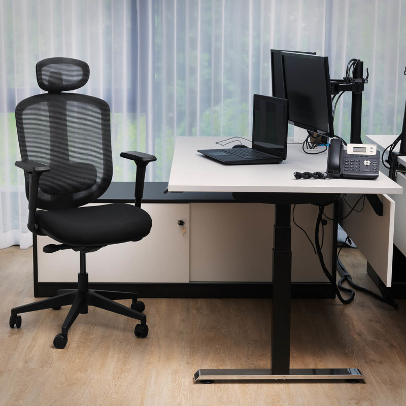 Kėdė ergonomiška biuro kėdė su tinkliniu atlošu ir galvos atrama max 150 kg