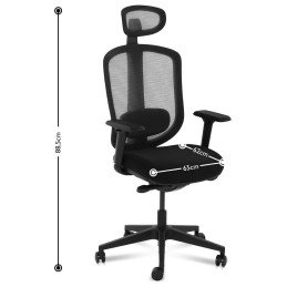 
Kėdė ergonomiška biuro kėdė su tinkliniu atlošu ir galvos atrama max 150 kg
