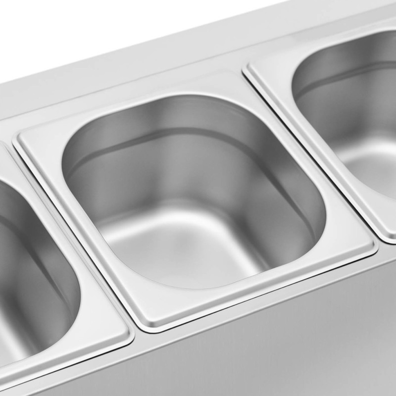 
Vitrinos stendas maitinimo indams 5 x GN 1/ 6 9,5 l + konteineriai su dangteliais
