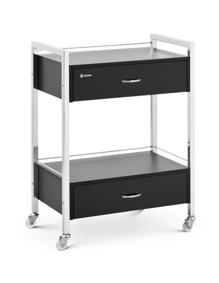 Vežimėlis kirpyklų kosmetikai, 2 stalčiai, 2 lentynos 62 x 38 x 86,5 cm juodos Vežimėlis kirpyklų kosmetikai, 2 stalčiai, 2 lentynos 62 x 38 x 86,5 cm juodos