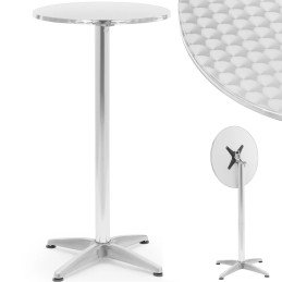 
Stalas, apvalus, aukštas, sulankstomas baro stalas, sk. 60 cm 115 cm sidabro
