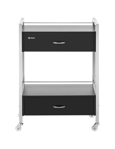 Vežimėlis kirpyklų kosmetikai, 2 stalčiai, 2 lentynos 62 x 38 x 86,5 cm juodos Vežimėlis kirpyklų kosmetikai, 2 stalčiai, 2 lentynos 62 x 38 x 86,5 cm juodos