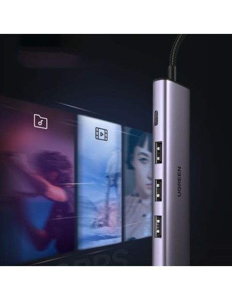 
HUB USB prievado skirstytuvas – 4x USB 3.0, pilka
