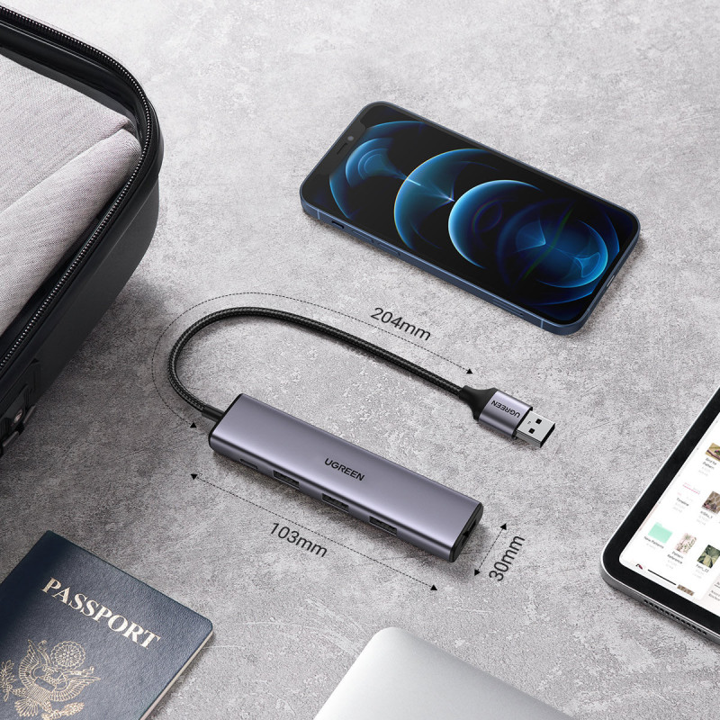 
HUB USB prievado skirstytuvas – 4x USB 3.0, pilka
