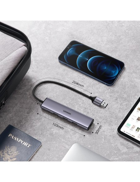 
HUB USB prievado skirstytuvas – 4x USB 3.0, pilka
