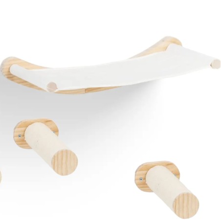 
Lentyninis sieninis hamakas katėms su mediniais laipteliais iki 18 kg
