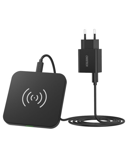 Qi 10W belaidis įkroviklis ausinėms telefonui ir QC3.0 sieninis įkroviklis + USB - microUSB laidas 1,2m juodas Qi 10W belaidis įkroviklis ausinėms telefonui ir QC3.0 sieninis įkroviklis + USB - microUSB laidas 1,2m juodas