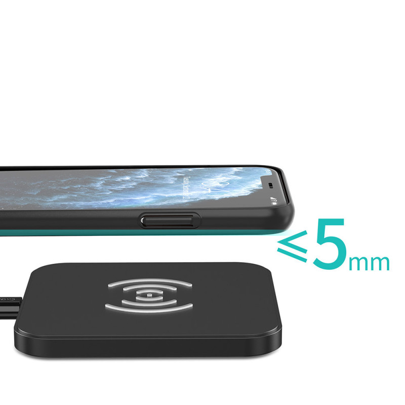 Qi 10W belaidis įkroviklis ausinėms telefonui ir QC3.0 sieninis įkroviklis + USB - microUSB laidas 1,2m juodas