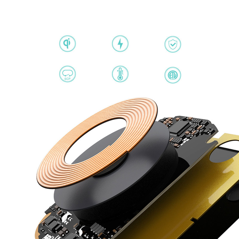Qi 10W belaidis įkroviklis ausinėms telefonui ir QC3.0 sieninis įkroviklis + USB - microUSB laidas 1,2m juodas
