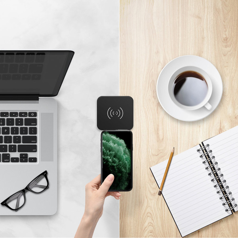 Qi 10W belaidis įkroviklis ausinėms telefonui ir QC3.0 sieninis įkroviklis + USB - microUSB laidas 1,2m juodas