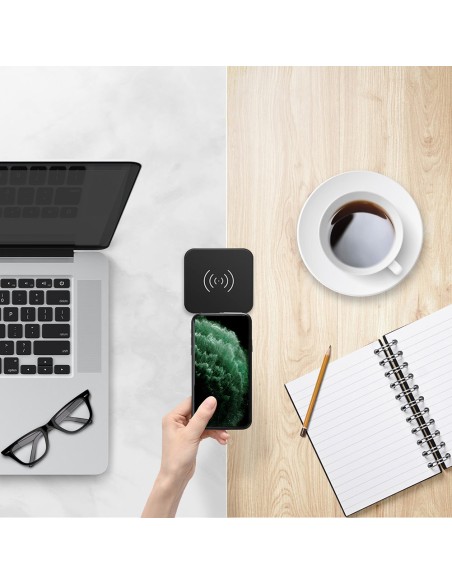 Qi 10W belaidis įkroviklis ausinėms telefonui ir QC3.0 sieninis įkroviklis + USB - microUSB laidas 1,2m juodas Qi 10W belaidis įkroviklis ausinėms telefonui ir QC3.0 sieninis įkroviklis + USB - microUSB laidas 1,2m juodas