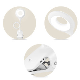 
Belaidė LED skaitymo lempa su spaustuku + juodas mikro USB laidas
