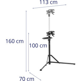 Serviso stovas dviračių remontui, sulankstomas 1000-1600 mm iki 25 kg