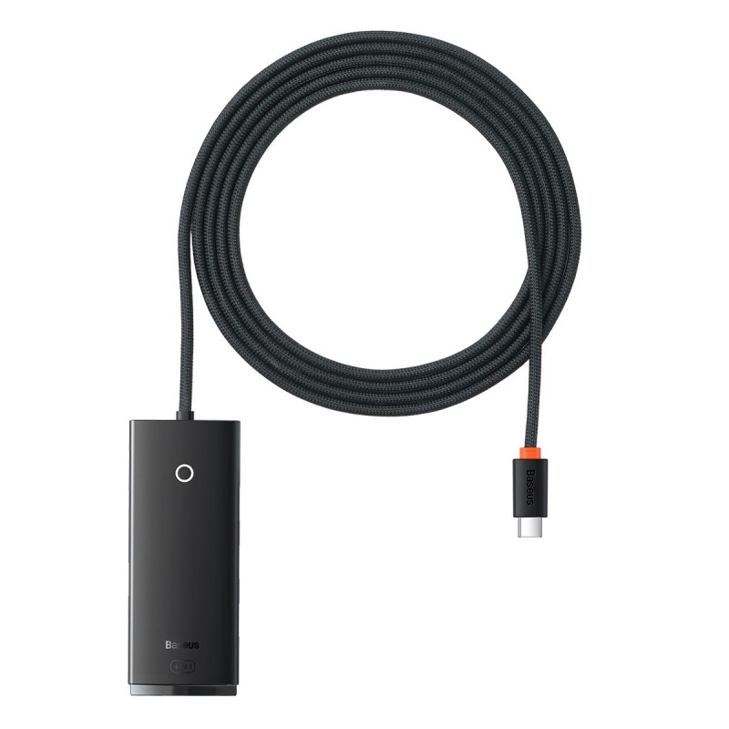 Lite serijos HUB USB-C adapteris 4x USB 3.0 2m juodas