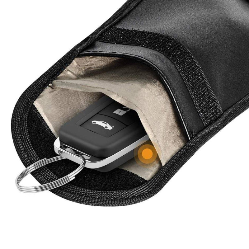 Apsaugos nuo vagystės dėklas automobilio raktams Faraday narvas 14x10cm juodas