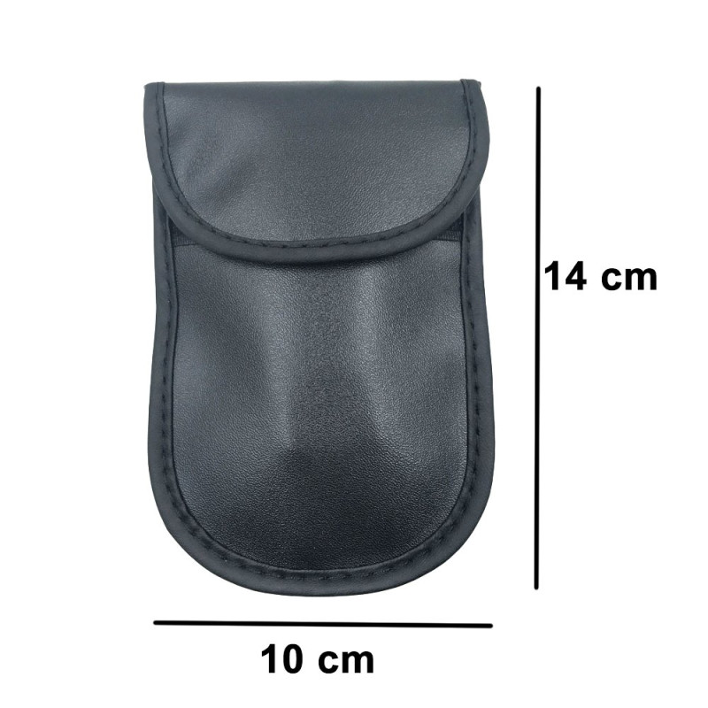 Apsaugos nuo vagystės dėklas automobilio raktams Faraday narvas 14x10cm juodas