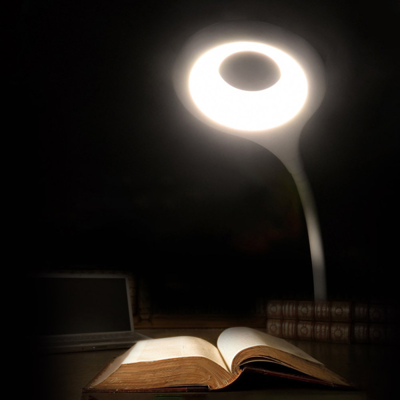 Belaidė LED kosmetinė lempa skaitymui + mikro USB laidas - baltas