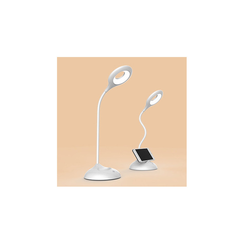 Belaidė LED kosmetinė lempa skaitymui + mikro USB laidas - baltas
