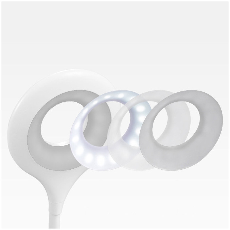 Belaidė LED kosmetinė lempa skaitymui + mikro USB laidas - baltas
