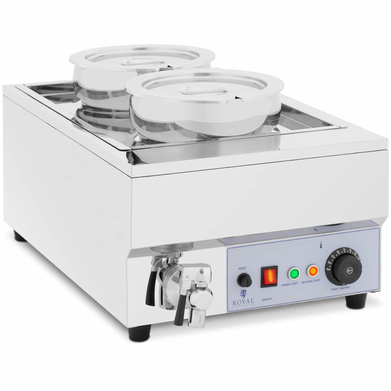 Bain-marie elektrinis šildytuvas fondiu šokoladinės sriubos stotelė 1500 W 2 x 7 l