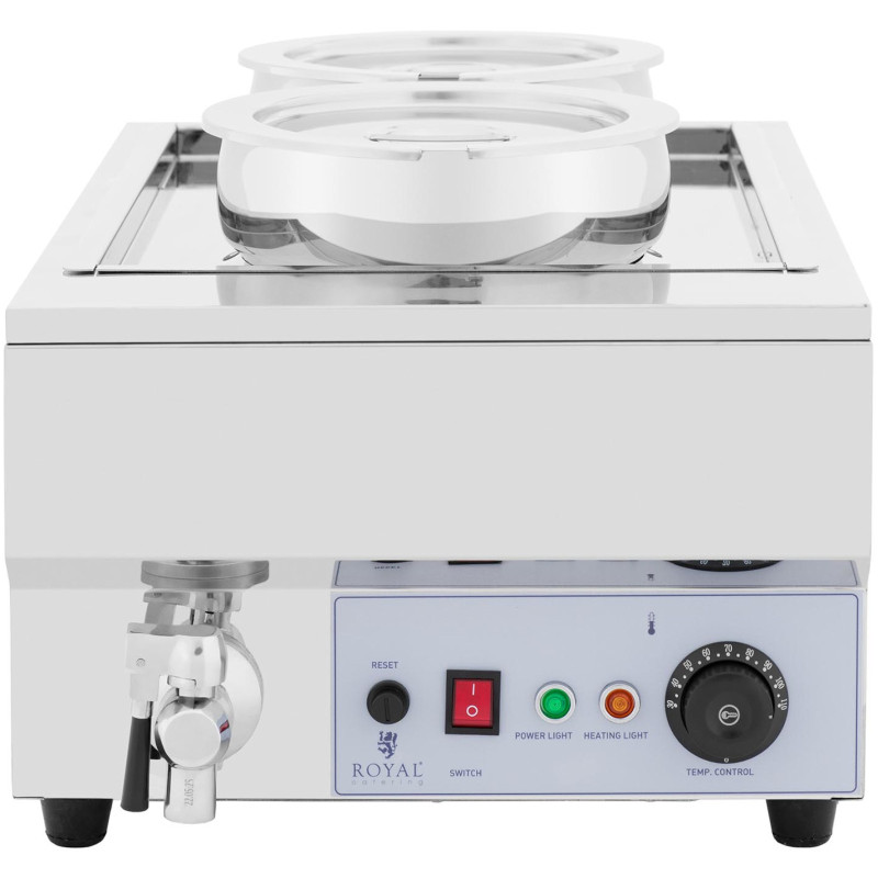 Bain-marie elektrinis šildytuvas fondiu šokoladinės sriubos stotelė 1500 W 2 x 7 l