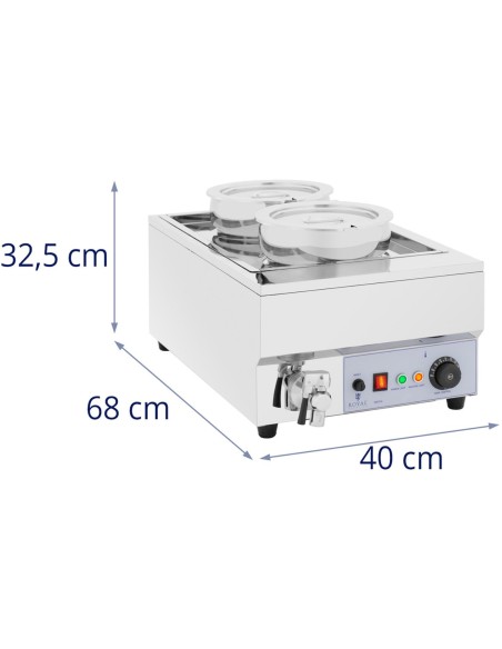 Bain-marie elektrinis šildytuvas fondiu šokoladinės sriubos stotelė 1500 W 2 x 7 l
 
Bain-marie elektrinis šildytuvas fondiu šokoladinės sriubos stotelė 1500 W 2 x 7 l