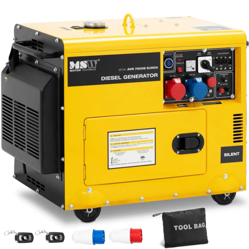 
Dyzelinis generatorius ant ratų 230/ 400 V 7500 W 8,75 kVA 16 l
