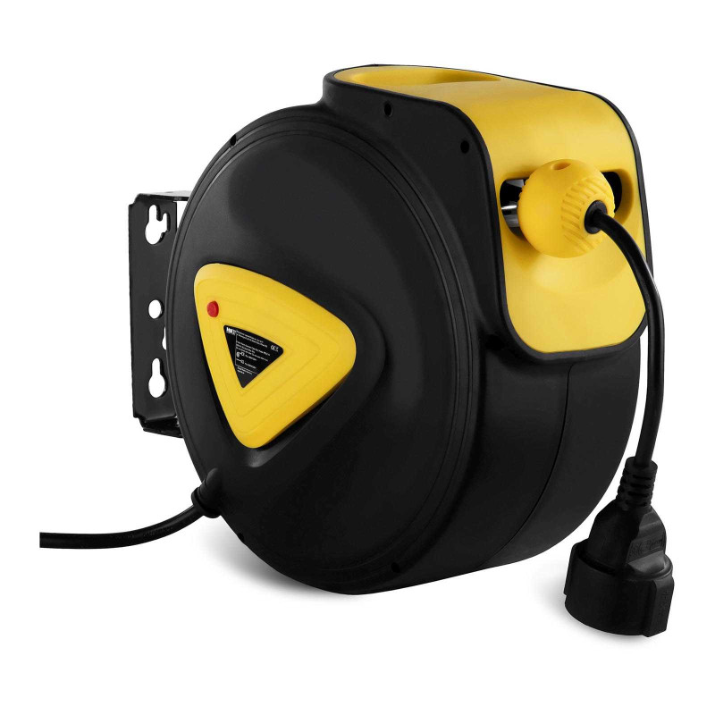 Automatinis vyniotuvas, sieninis kabelio ritė su ilgintuvu AC230V / 10A / 50Hz lizdas, ilgis 16,5m