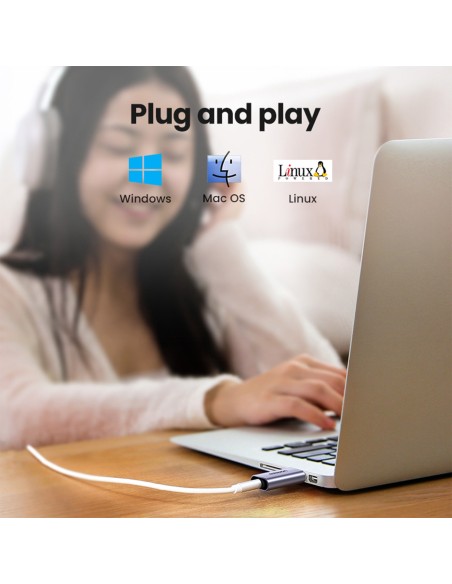 USB-A į miniJack 3,5 mm pilkos spalvos ausinių garso adapteris
 
USB-A į miniJack 3,5 mm pilkos spalvos ausinių garso adapteris