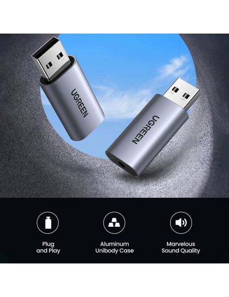 USB-A į miniJack 3,5 mm pilkos spalvos ausinių garso adapteris
 
USB-A į miniJack 3,5 mm pilkos spalvos ausinių garso adapteris